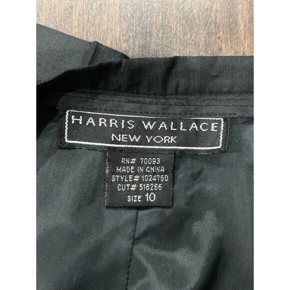 Harris Wallace Womens High Waist Buttoned Silk Pants Size 10 Black - Picture 5 of 8